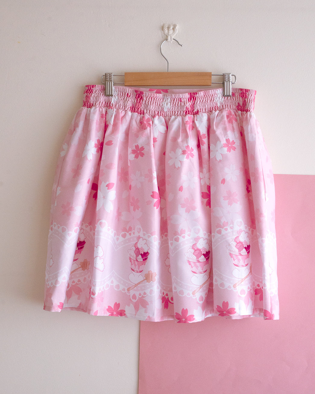 Cousu à la commande : Jupe Sakura Parfait Mochi Lapin