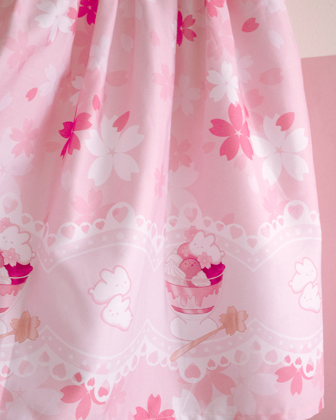 Cousu à la commande : Jupe Sakura Parfait Mochi Lapin
