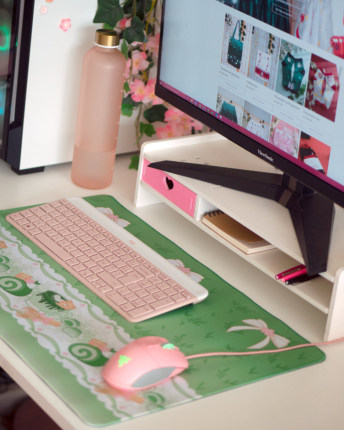 Grand Tapis de Souris : Matcha Tea Time