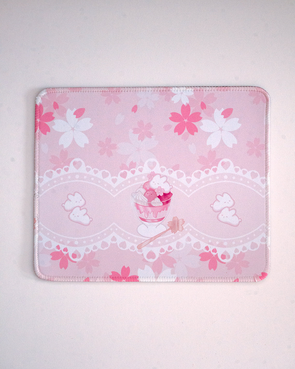 Small Mousepad : Mochi Bunny Sakura Parfait