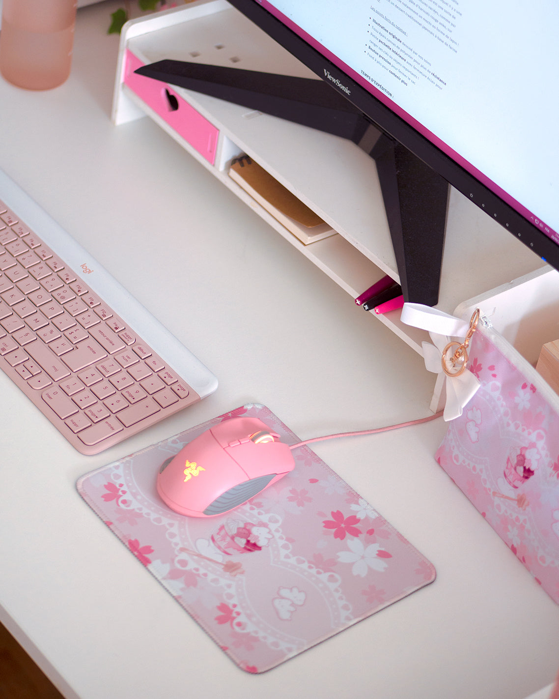 Small Mousepad : Mochi Bunny Sakura Parfait