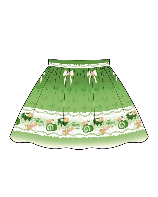 Cousu à la commande : Jupe Matcha Tea Time